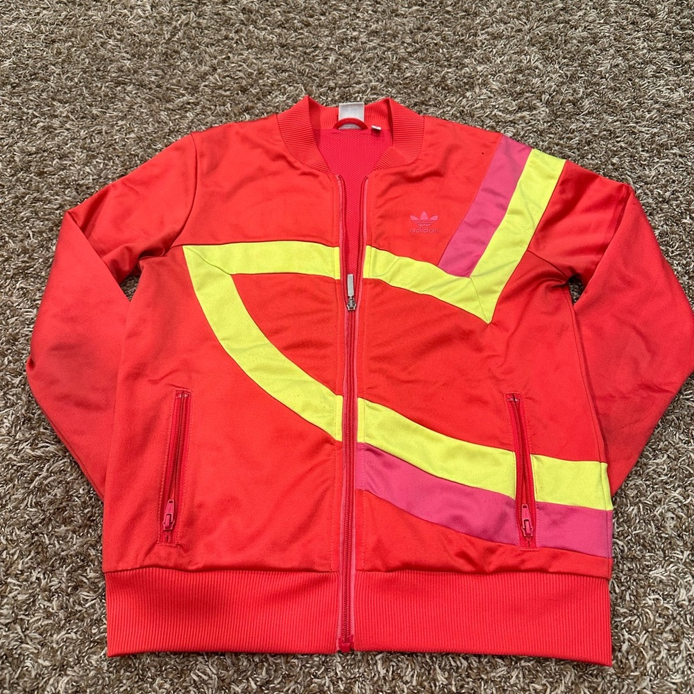 Womens Adidas Track Jacket - Pink/Neon